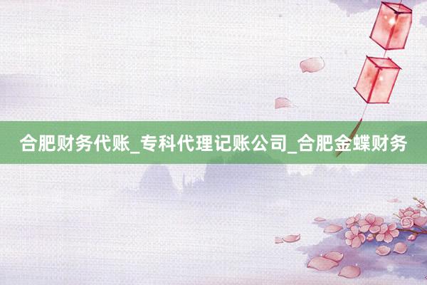 合肥财务代账_专科代理记账公司_合肥金蝶财务