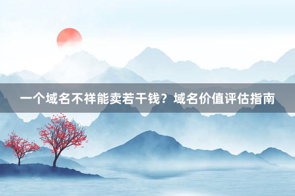 一个域名不祥能卖若干钱？域名价值评估指南
