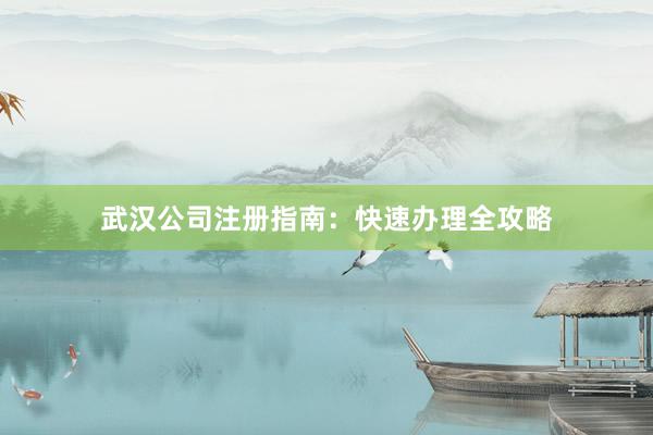 武汉公司注册指南：快速办理全攻略